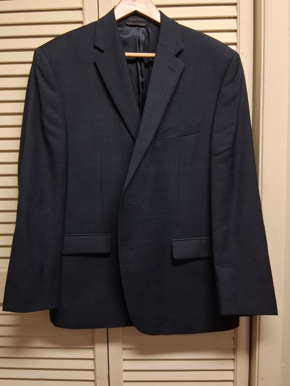 Lauren Ralph Lauren Men'sWindowpane Plaid Two-Button Suit Jacket 100% Wool Sz42s